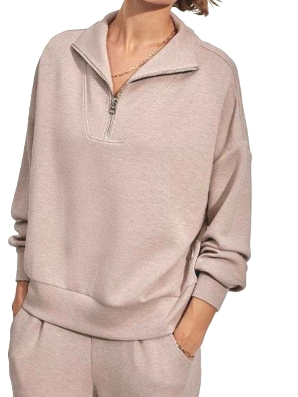 Varley Yates Half-Zip Sweat Doublesoft Marl size XS